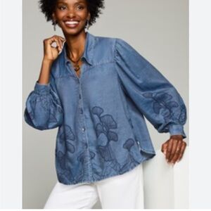 NOEN NWT DoorKnoop Tunic Top Womens Sz 14 Lyocell Lagenlook Art Coastal Luxury